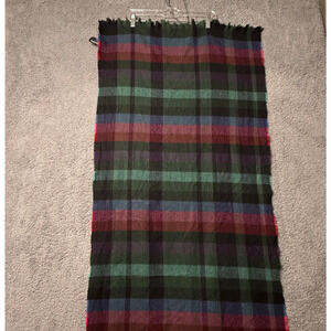 Torrid Women's Blanket Scarf Multi Color Block Plaid Fringe Size 24×76 New